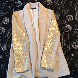 Shimmery sleeve blazer
